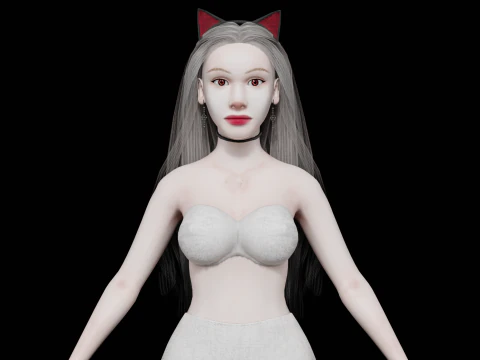 Linda mulher branca V29865 Modelo 3D