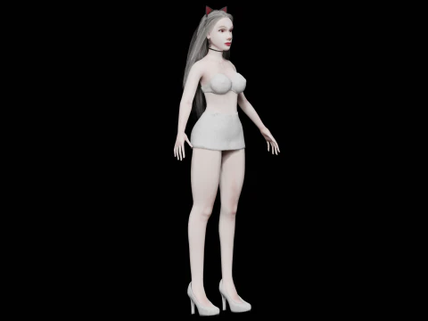 Linda mulher branca V29865 Modelo 3D