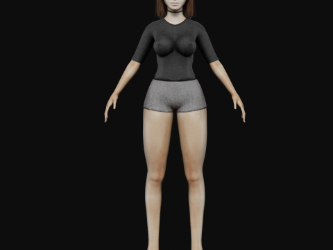 Sweet cute woman V25387 Modello 3D