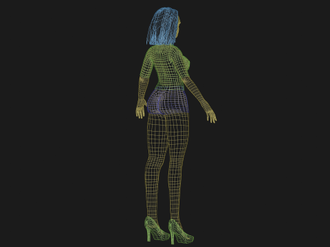Sweet cute woman V25387 Modello 3D