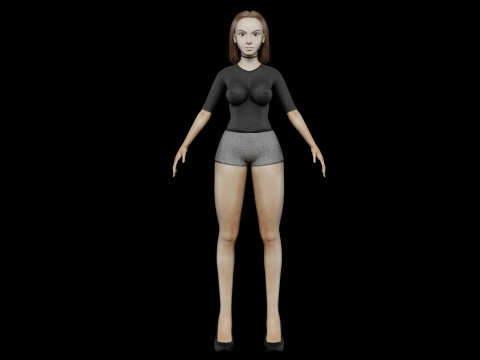 Sweet cute woman V25387 Modello 3D