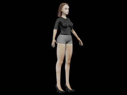 Sweet cute woman V25387 Modello 3D