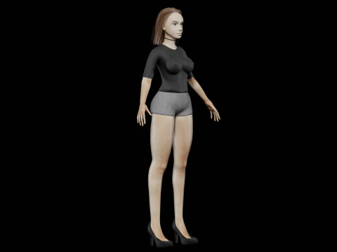 Sweet cute woman V25387 3D Model