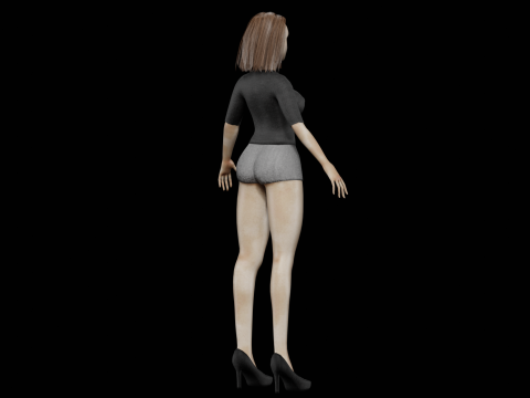 Sweet cute woman V25387 Modello 3D