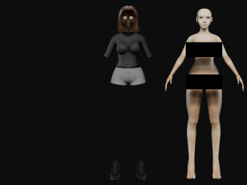Sweet cute woman V25387 Modello 3D