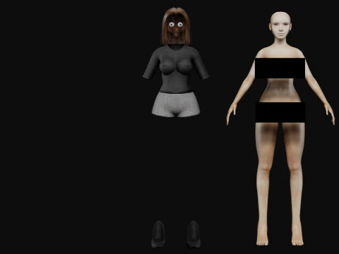 Sweet cute woman V25387 3D Model