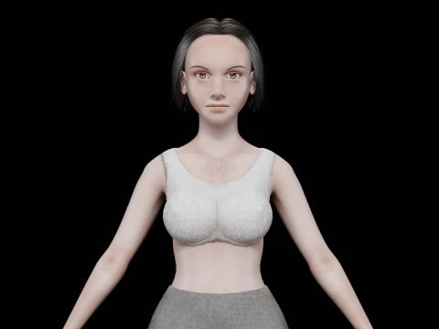 Słodka ładna kobieta V25593 Model 3D