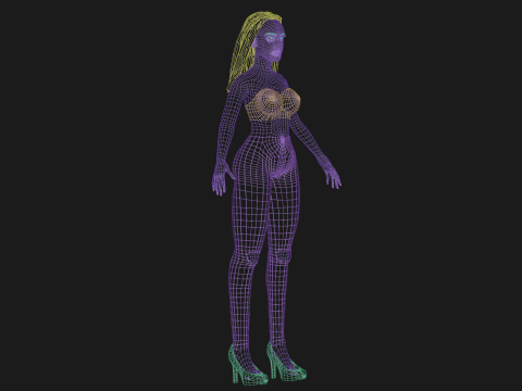Teen pretty woman V26001 3D Model