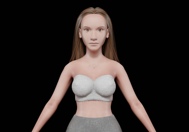 Teen pretty woman V26001 3D Model .c4d .max .obj .3ds .fbx .stl .blend 