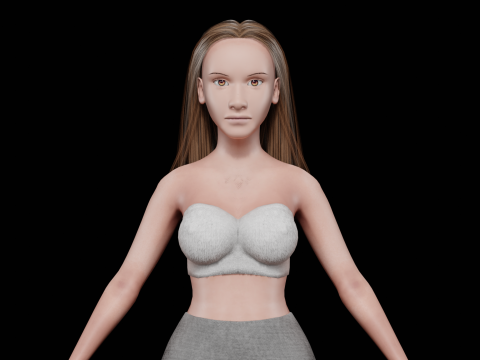 Teen pretty woman V26001 3D 모델