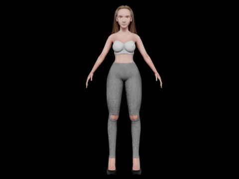 Teen pretty woman V26001 3D Model