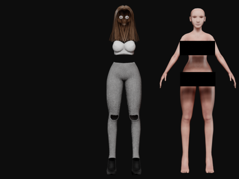 Teen pretty woman V26001 3D Model