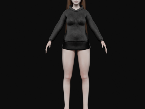 Teen young woman V28030 3D 模型