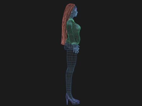 Teen young woman V28030 3D 模型