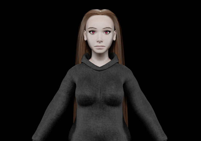 Teen young woman V28030 3D 模型 .c4d .max .obj .3ds .fbx .stl .blend 