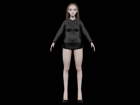 Teen young woman V28030 3D 模型