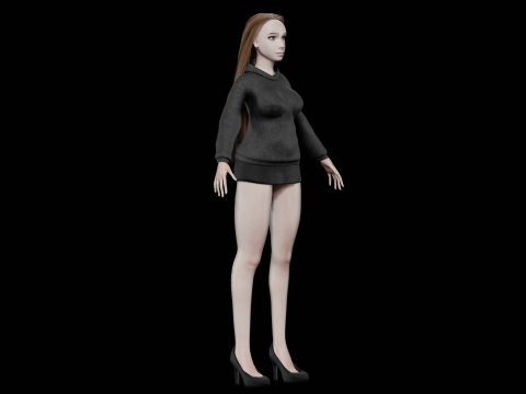 Teen young woman V28030 3D 模型
