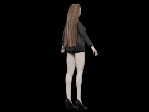 Teen young woman V28030 3D 模型
