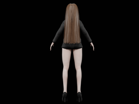 Teen young woman V28030 3D 模型