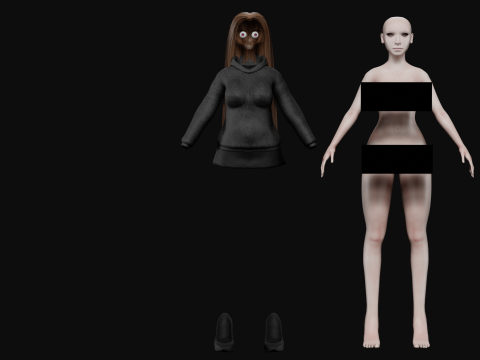 Teen young woman V28030 3D 模型