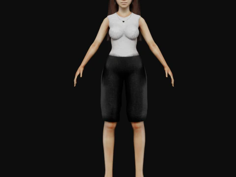 Young basic woman V29562 3D Model