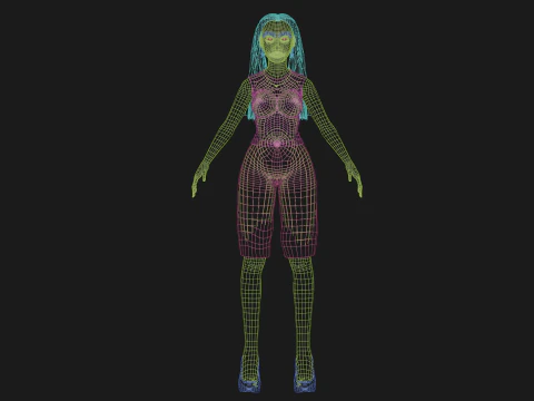 Young basic woman V29562 3D Model