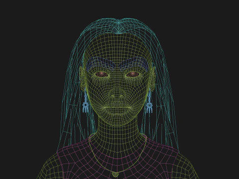 Young basic woman V29562 3D Model