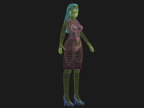 Young basic woman V29562 3D Model