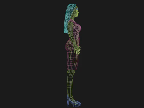 Young basic woman V29562 3D Model
