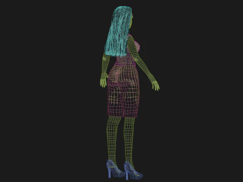 Young basic woman V29562 3D Model