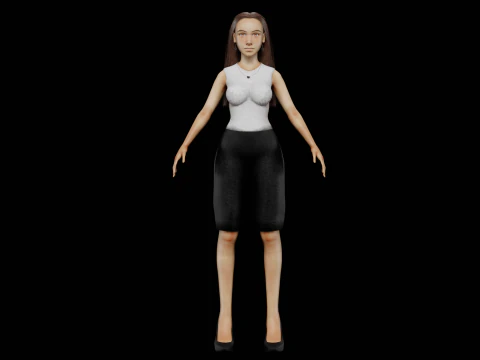 Young basic woman V29562 3D Model