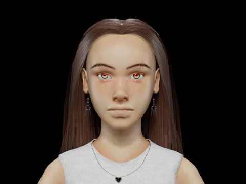 Young basic woman V29562 3D Model