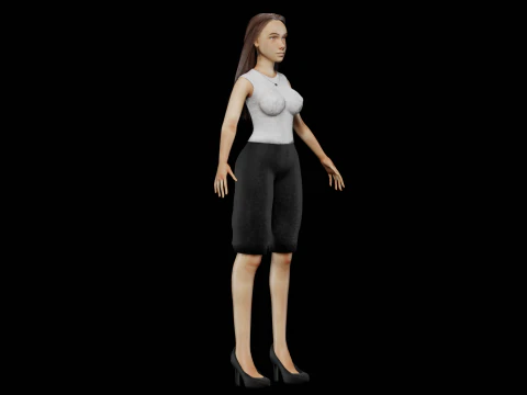 Young basic woman V29562 3D Model