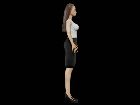 Young basic woman V29562 3D Model