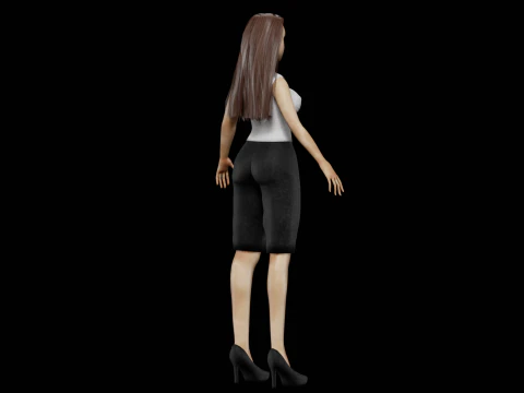 Young basic woman V29562 3D Model