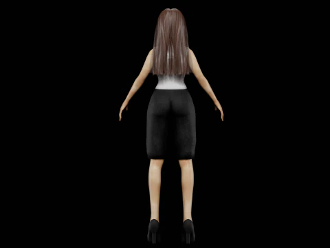 Young basic woman V29562 3D Model