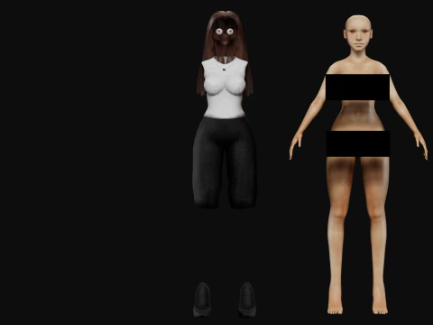 Young basic woman V29562 3D Model