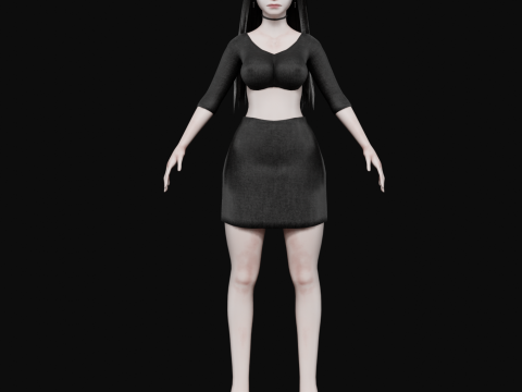 Young classic woman V29513 3D-Modell