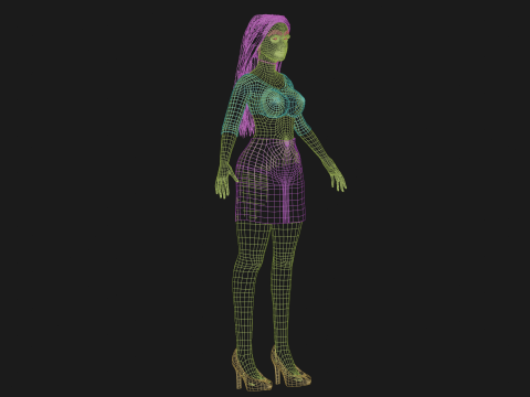 Young classic woman V29513 3D-Modell