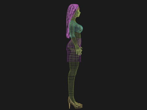 Young classic woman V29513 3D-Modell