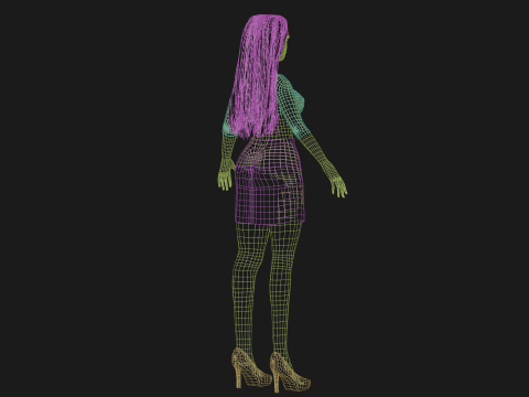 Young classic woman V29513 3D-Modell