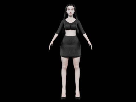 Young classic woman V29513 3D-Modell
