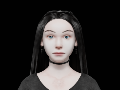 Young classic woman V29513 3D-Modell