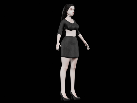 Young classic woman V29513 3D-Modell