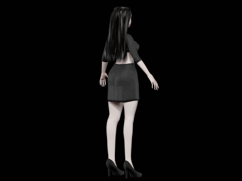 Young classic woman V29513 3D-Modell