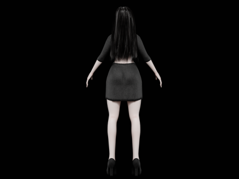 Young classic woman V29513 3D-Modell