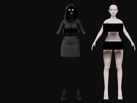 Young classic woman V29513 3D-Modell