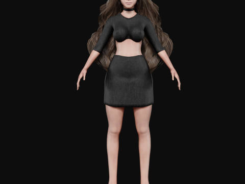 Young cute woman V38051 3D Modell