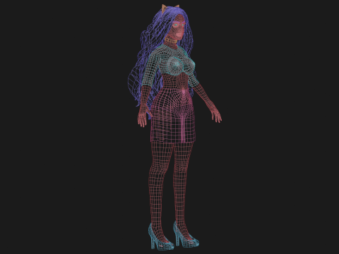 Young cute woman V38051 3D Modell