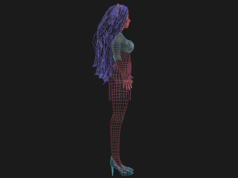 Young cute woman V38051 3D Modell